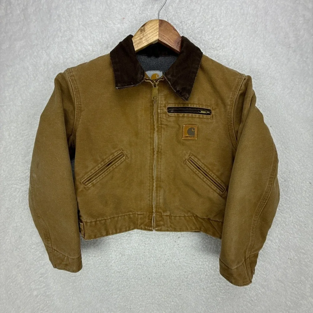 Carhartt‎ Detroit Jacket Fleece Lined Youth Medium (8/10) YYJ97 BRN Brown